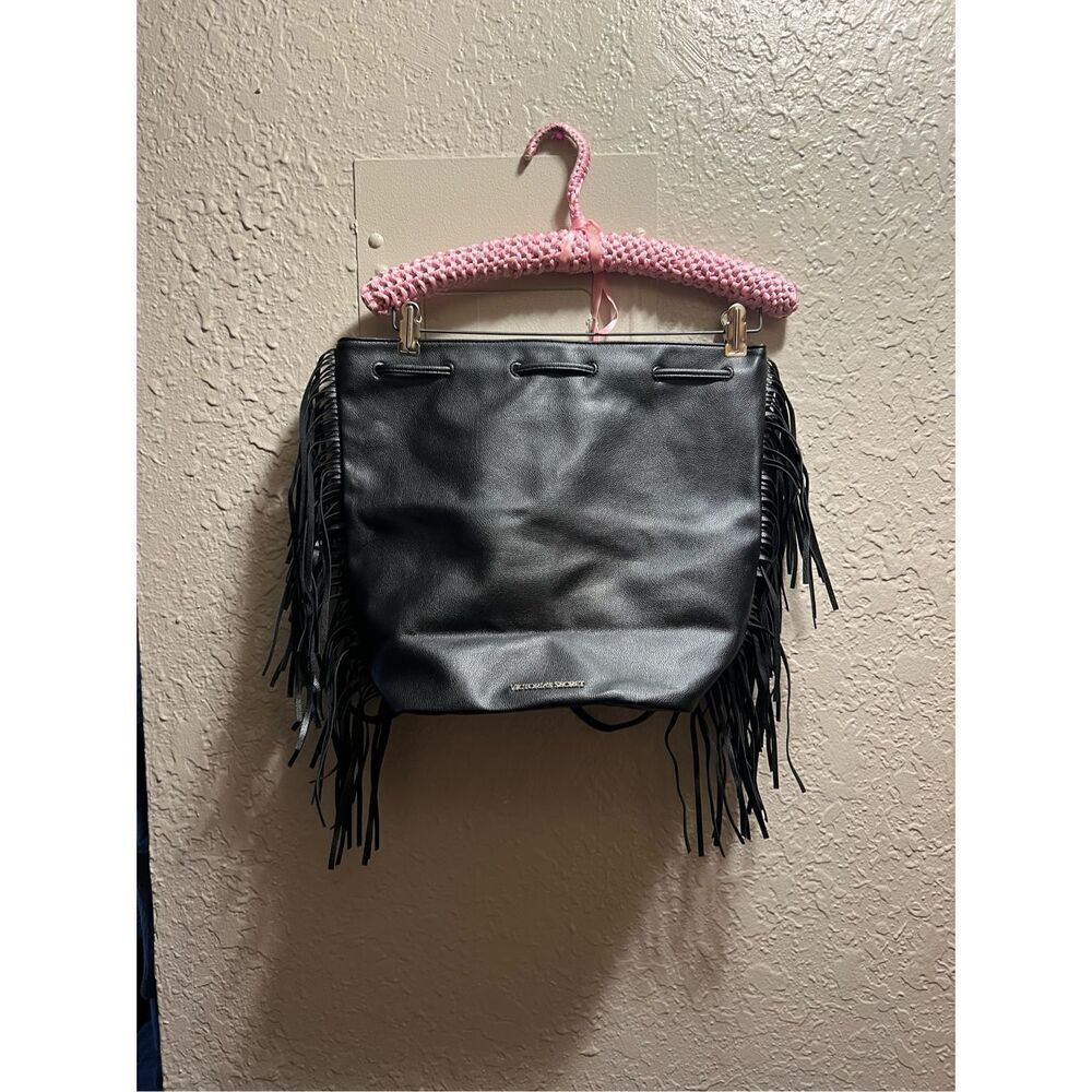 Victoria’s Secret Black Fringe Backpack
